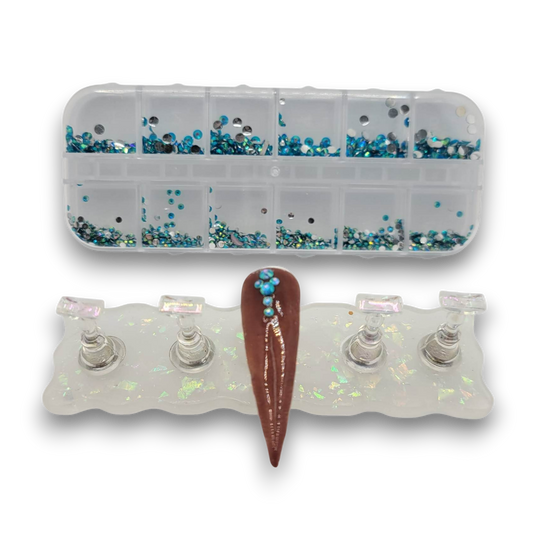 Boite à bijoux - Strass Aqua #8