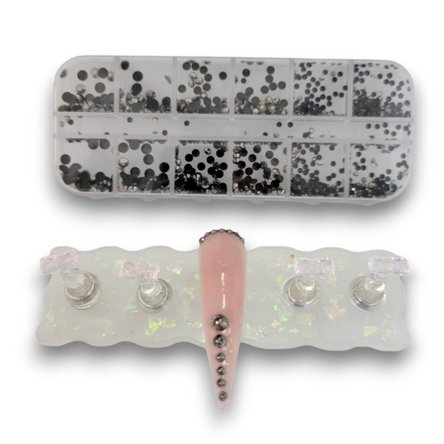 Boite à bijoux - Strass noir chrome  #1