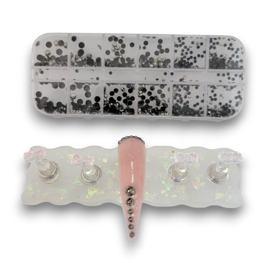 Boite à bijoux - Strass noir chrome  #1