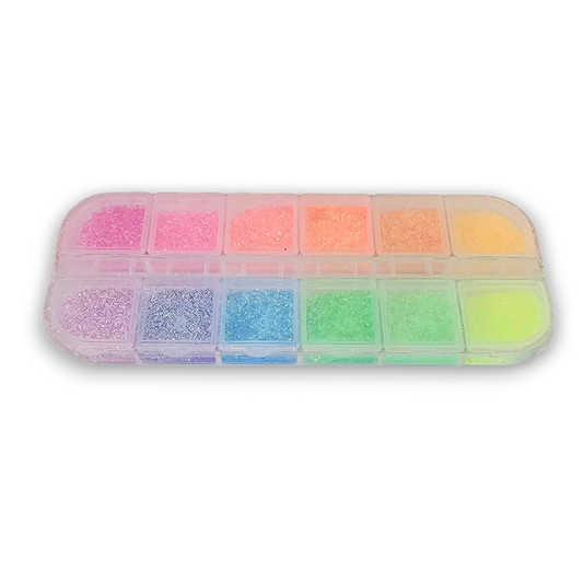 Coffret de poudres libres à paillettes couleurs pastels #1