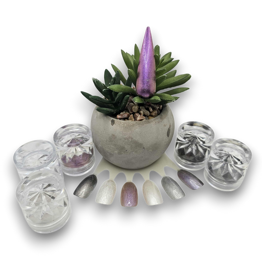 Poudre miroir de haute qualité en 5 couleurs.