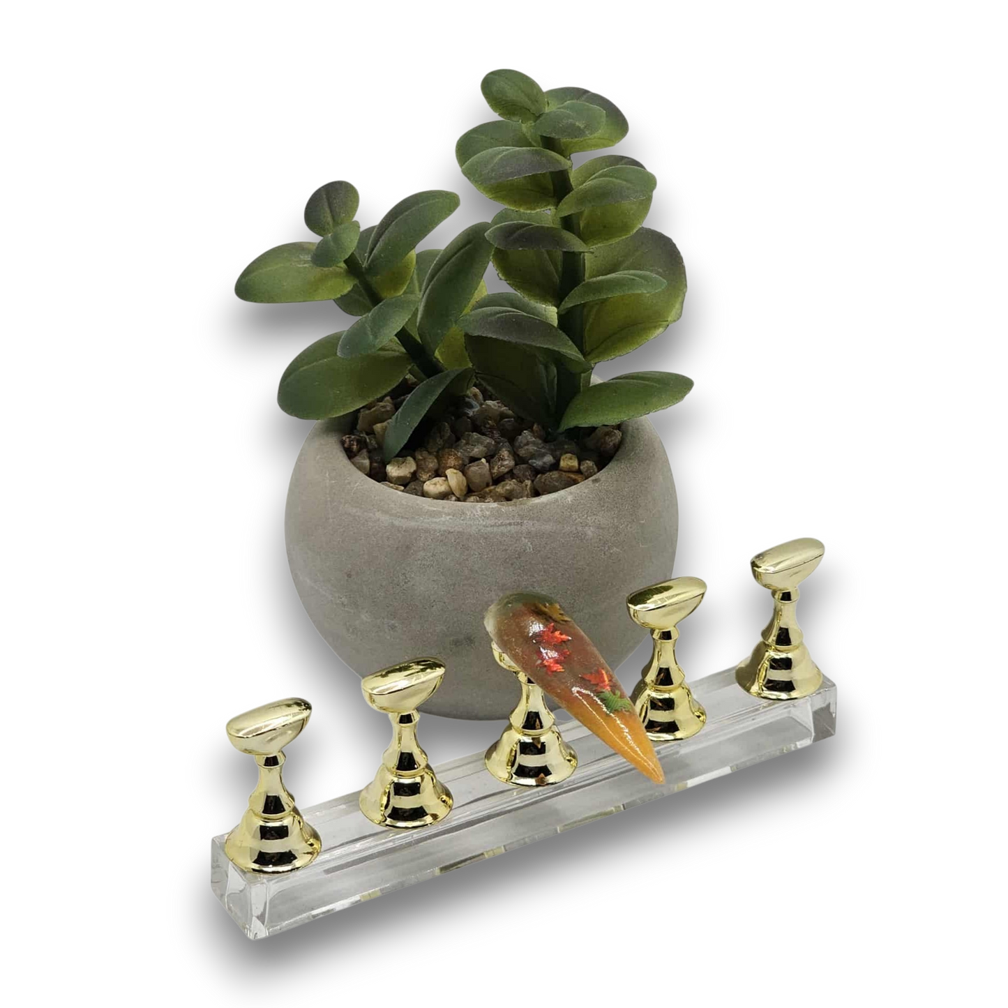 Support à faux ongles or