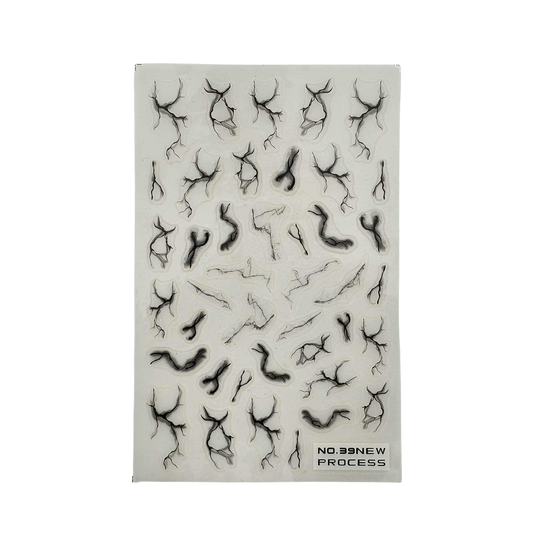 Collant nail art - Éclair noir #1