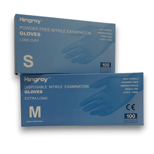 Gants de Nitrile Bleus Sans Poudre (100pcs)