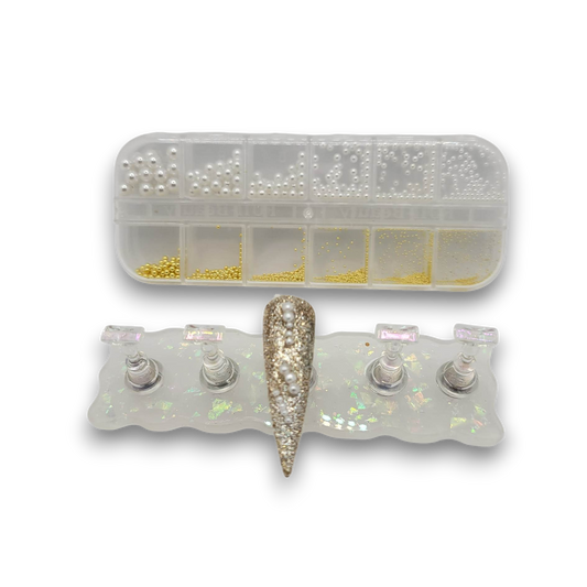 Boite à bijoux - Perles et boules dorées #9